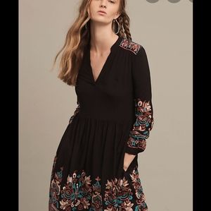 Anthropologie Embroidered Boho Chic Dress